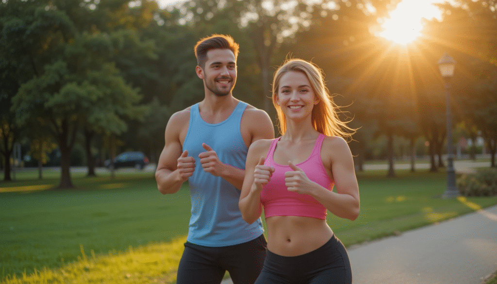 A man & women doing morning running to maintain health 